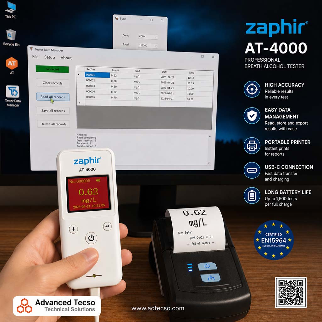 Alcoolímetro Qualitativo ZAPHIR AT-4000